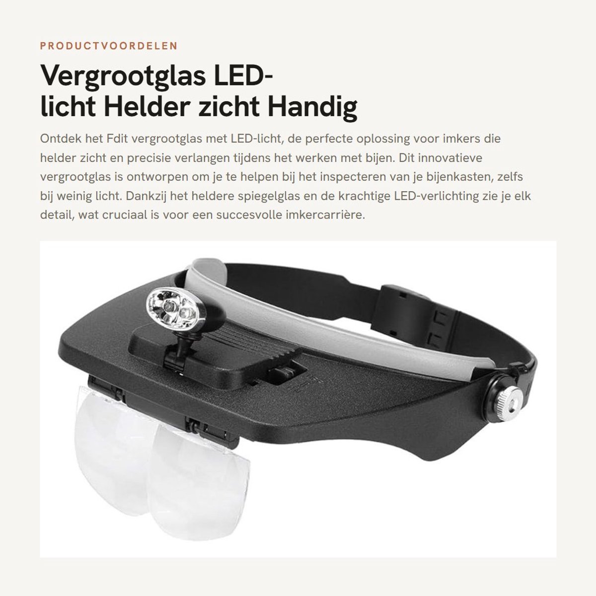 Dailygoods - Vergrootglas - LED-licht - Helder zicht - Handig voor imkers - Spiegelglas - Ideaal voor bijenteelt - Lichtgewicht en gebruiksvriendelijk
