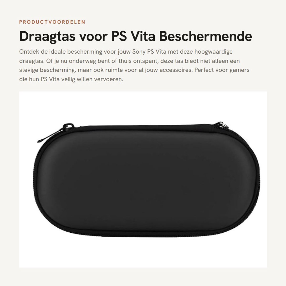 Dailygoods - Draagtas voor PS Vita - Beschermende Hard Case - Zwart - Zachte Tas Case - Travel Carry Cover - Geschikt voor PS Vita