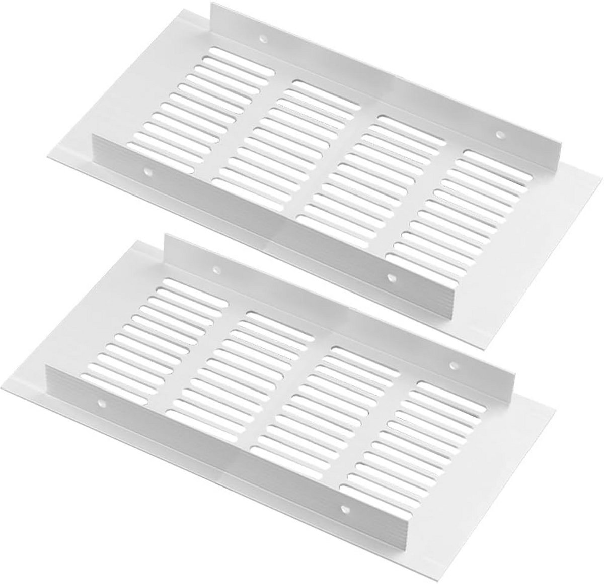 Ventilatieroosters - Luchtroosters - Luchtcirculatie - Aluminiumlegering - 2 stuks 100x200mm - Wit