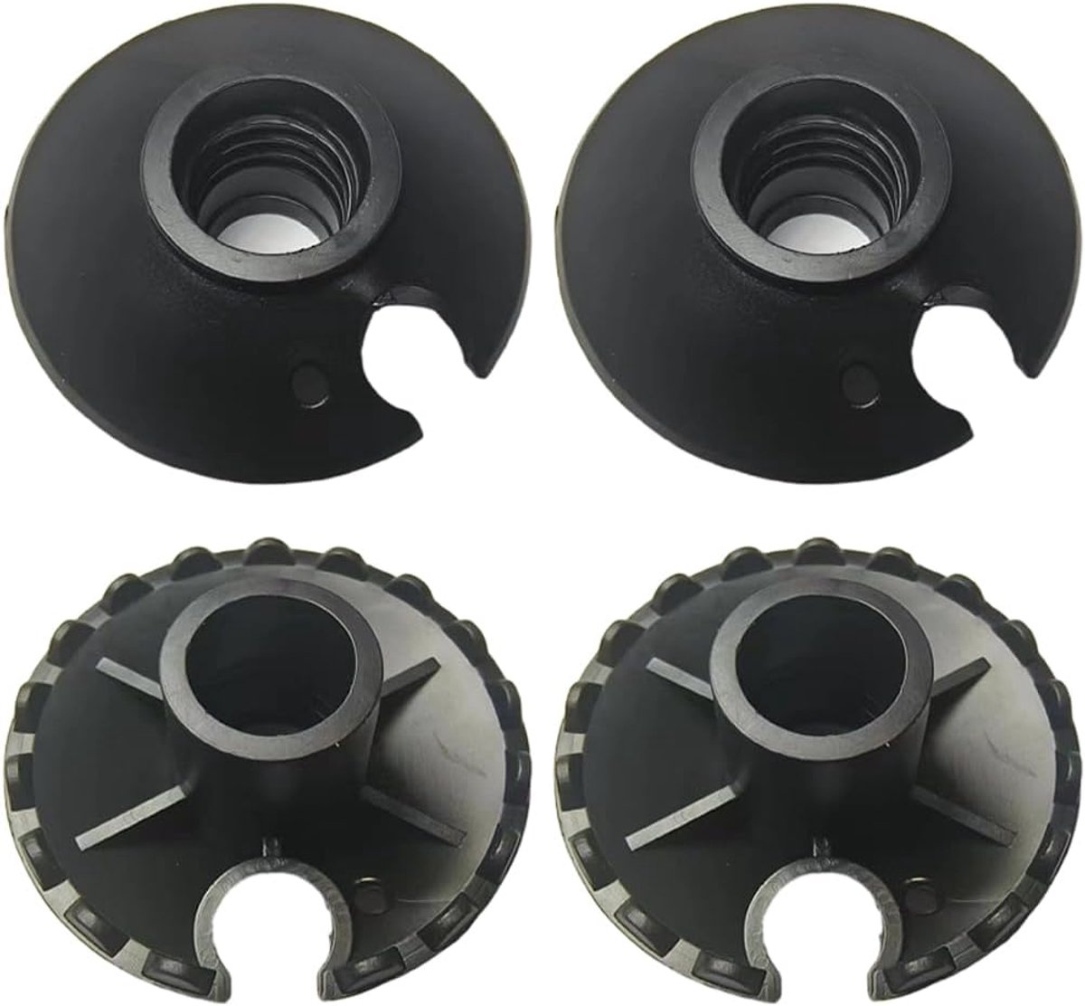 Wandelstok Accessoires - Manden - Terrein Stabiliteit - Brede Grip - 4 Stuks - Zwart