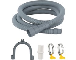 Universele afvoerslangverlenging – 1 m x 30 mm – Geschikt voor wasmachines en vaatwassers – Inclusief slangkoppeling & montageset – Grijs