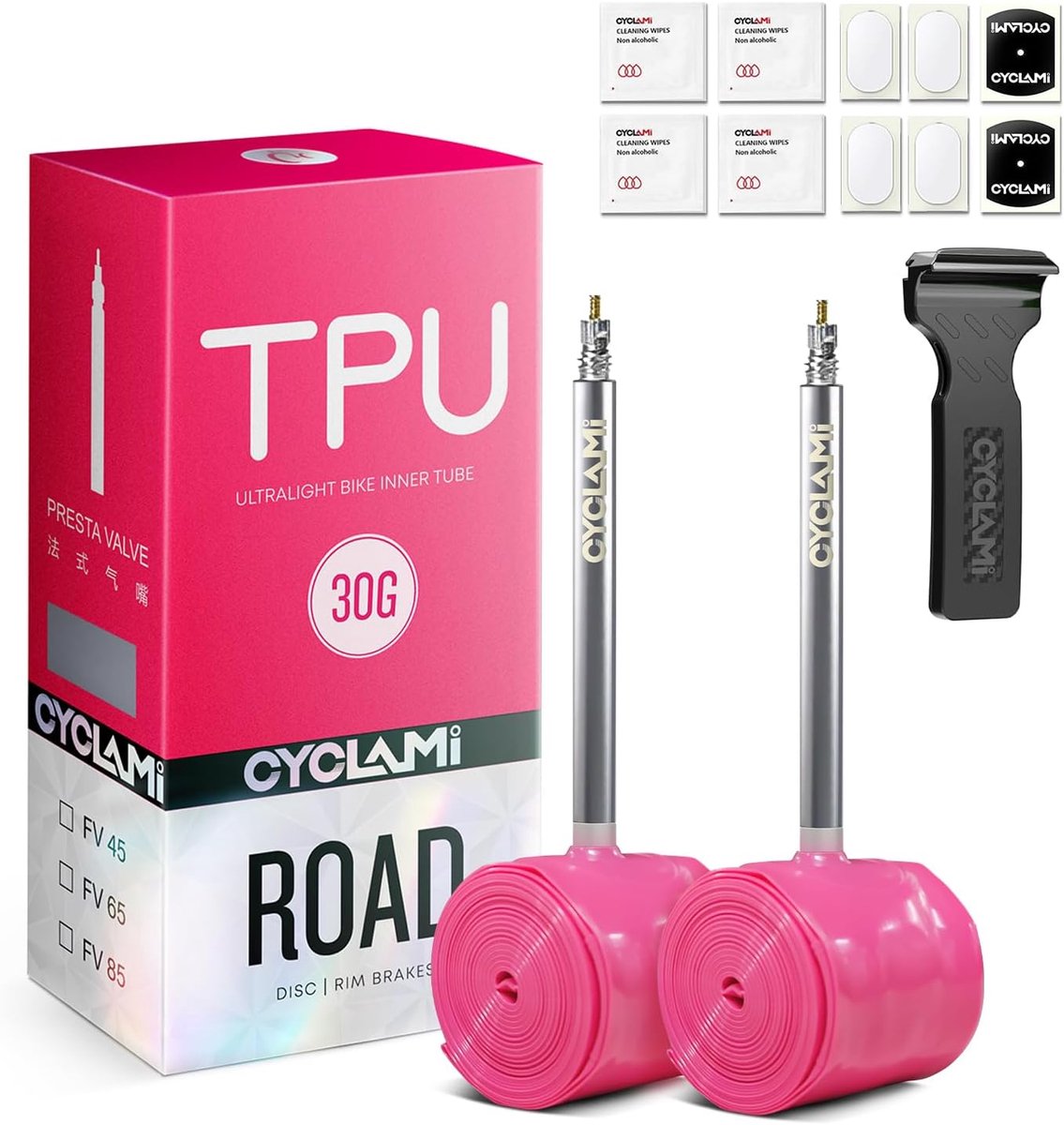 Fiets binnenbanden - Racefiets banden - Fietsreparatie - Ultralicht materiaal - 2 stuks 700c - Roze