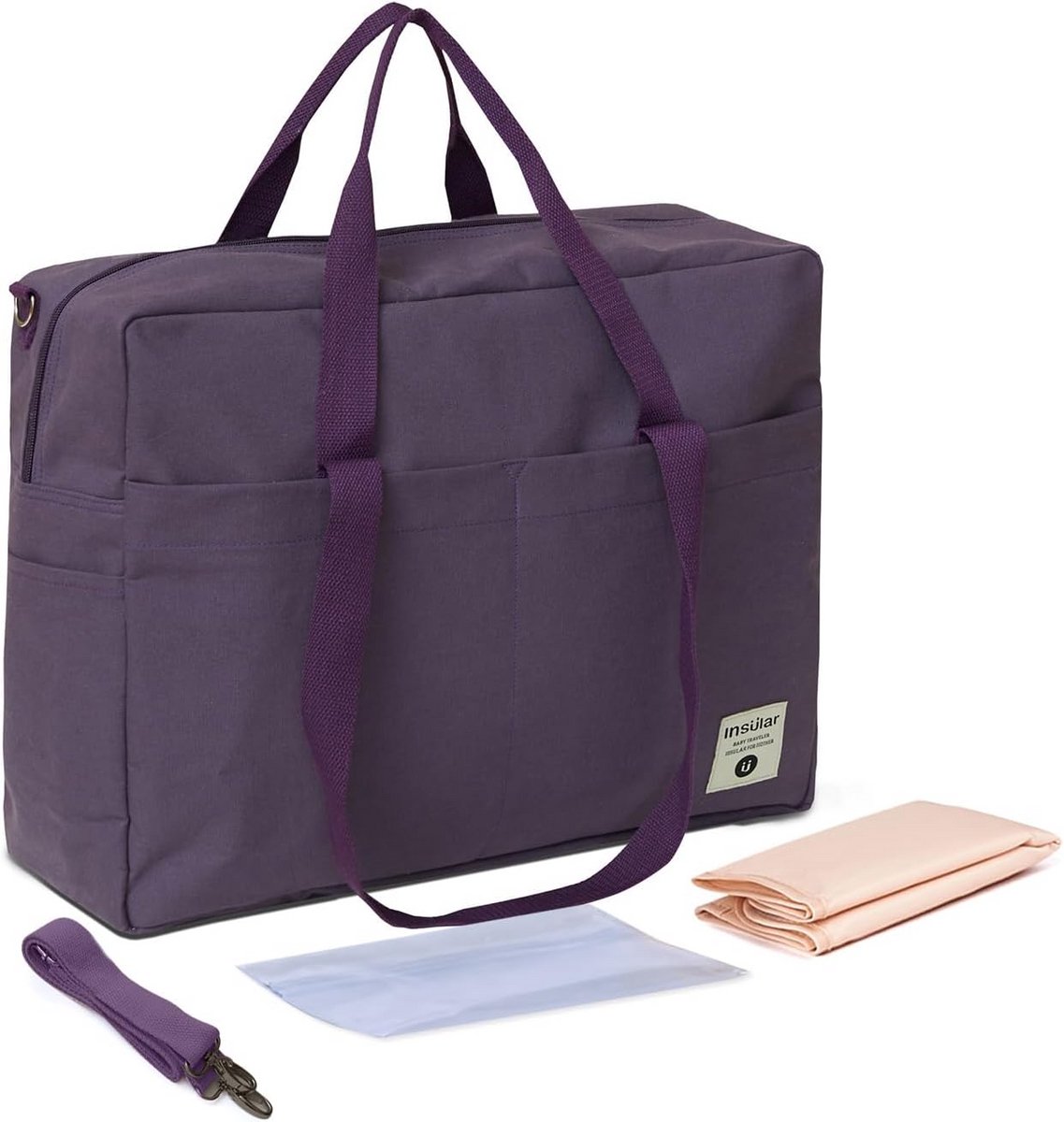 Luiertas - Mommie tas - Reizen - Grote capaciteit - 25 x 25 x 10 cm - Effen kleur