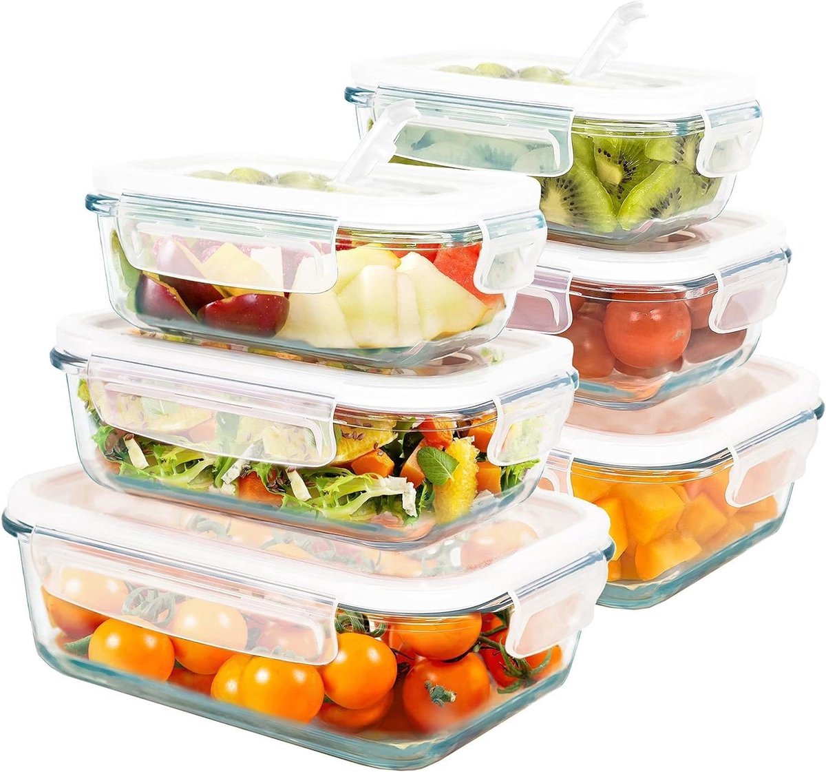 Glazen Voedselcontainers - Bewaarbakjes Set - Maaltijden Bewaren - Luchtdicht Met Ventiel 