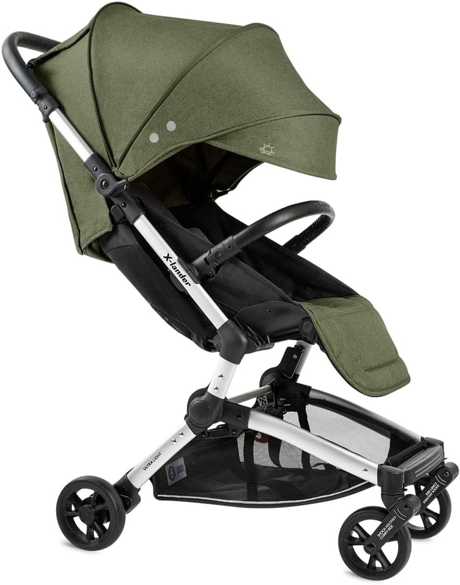 Reisbuggy - Lichtgewicht kinderwagen - Actief op reis - Inklapbaar tot rugzak - Tot 25 kg - Groen
