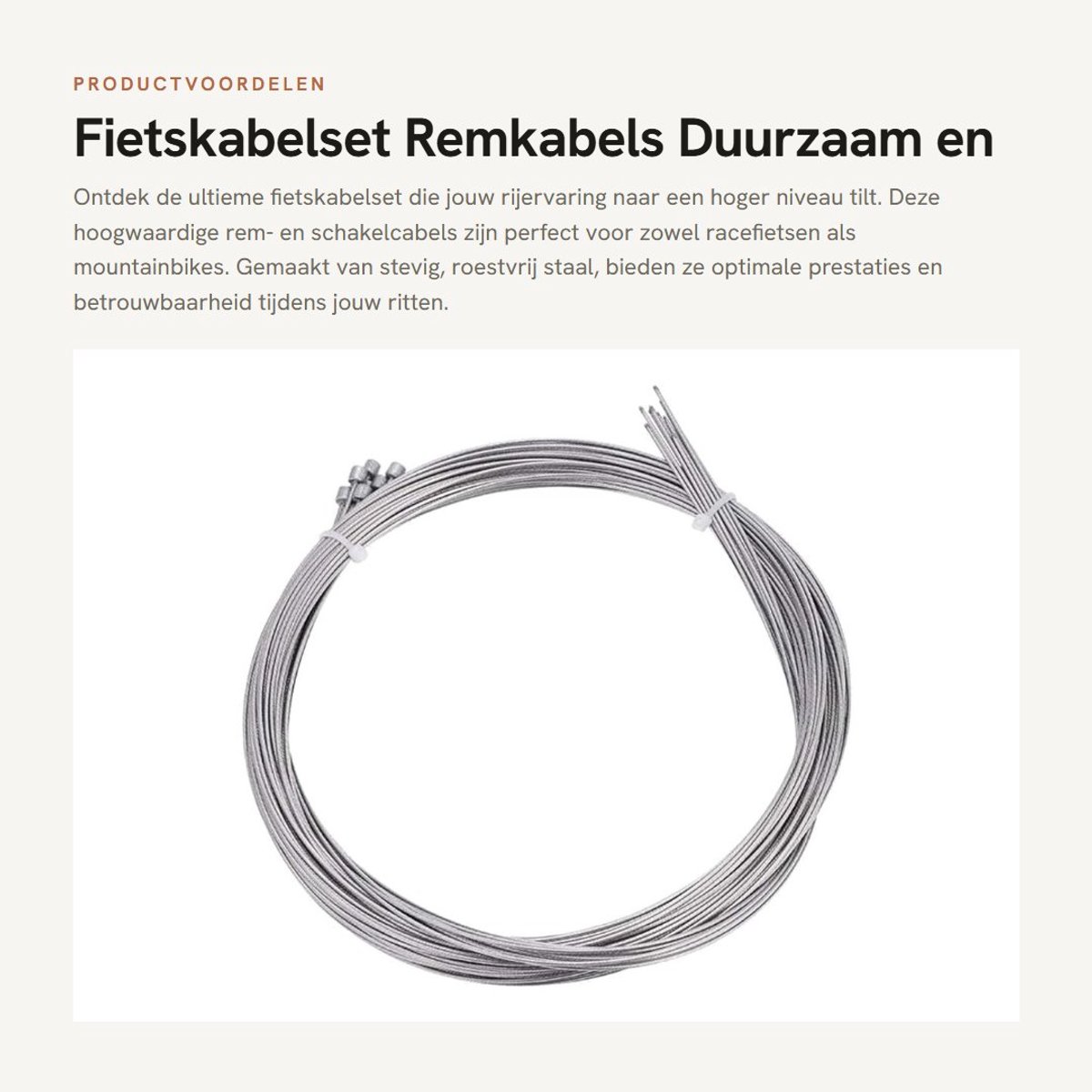 Dailygoods- Remkabelset 10 Stuks - Remkabel Fiets - Remkabel Aanhanger - Rem Buiten kabel - Hoge Kwaliteit Staal - 2 Meter Lang - Fietsremkabel