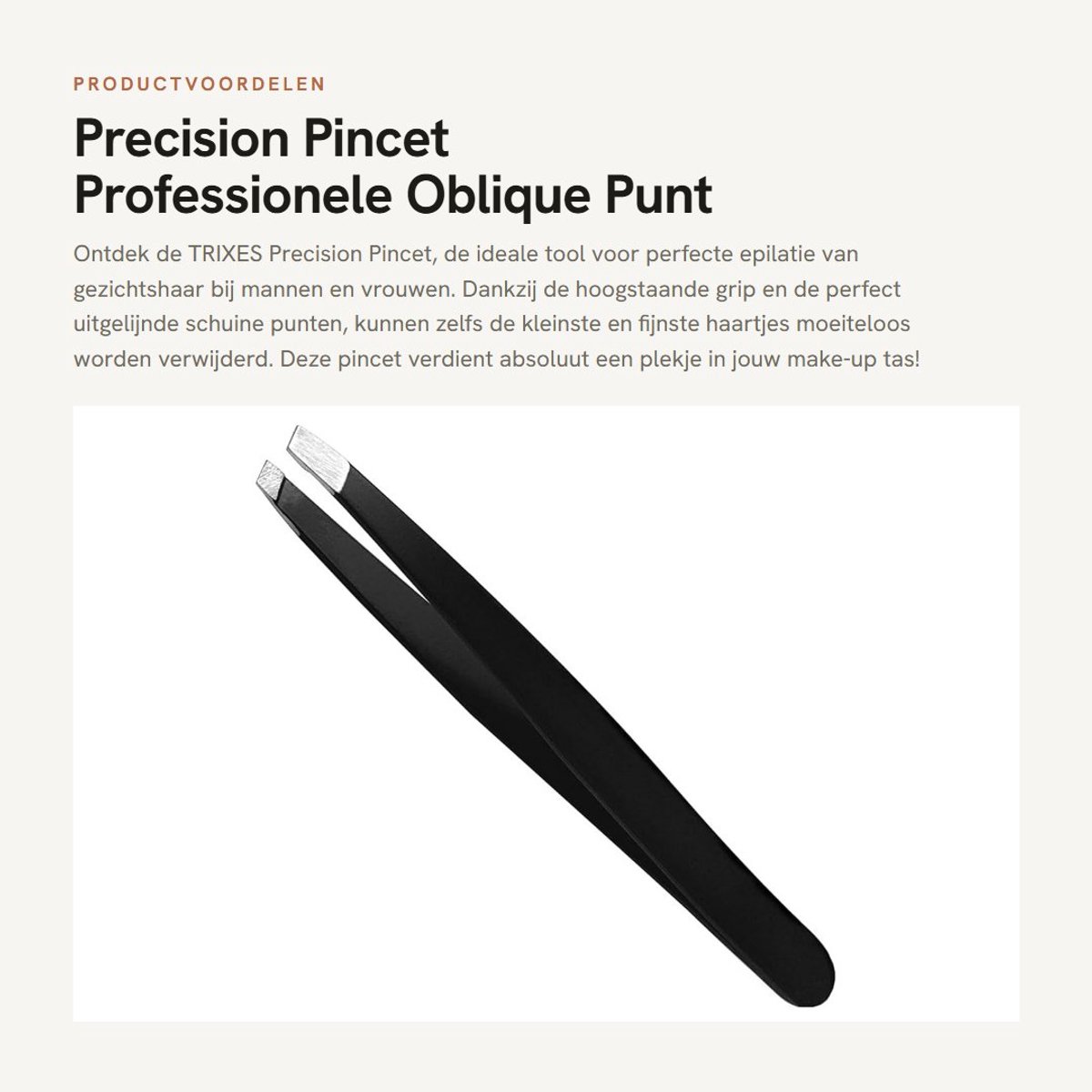 Precision Pincet - Professionele Oblique Punt voor Haarverwijdering