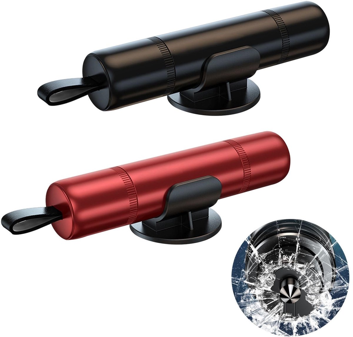 Dailygoods- Noodgereedschap 2-in-1 - Veiligheidshamer Auto - Riemsnijder - Glasbescherming - Autobeveiliging - Hamerkop van wolfraamstaal