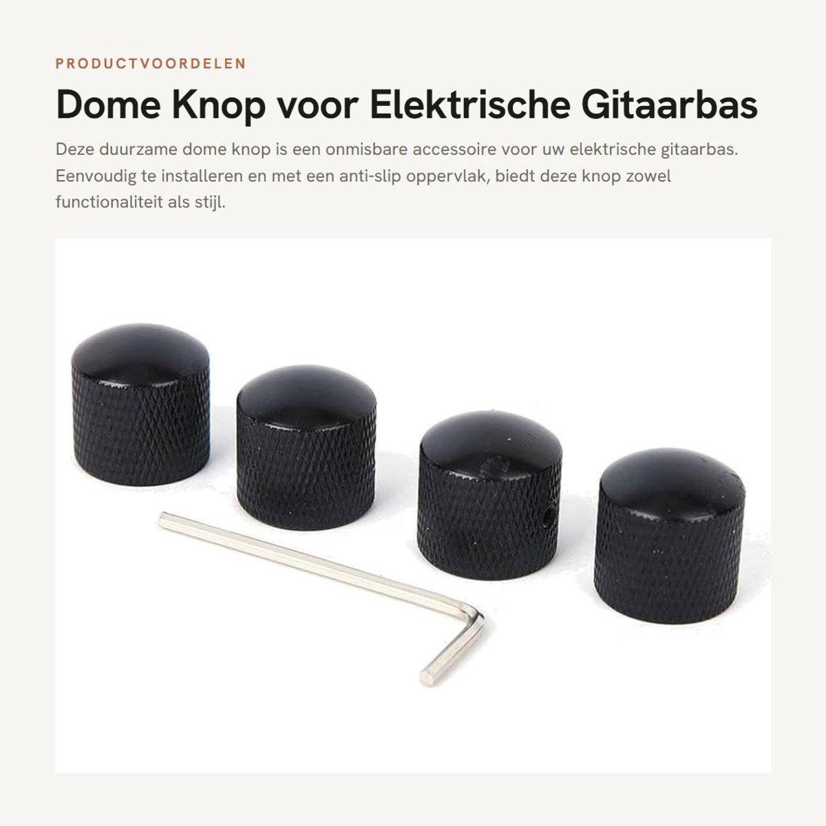 Dailygoods - Dome Knop voor Elektrische Gitaarbas