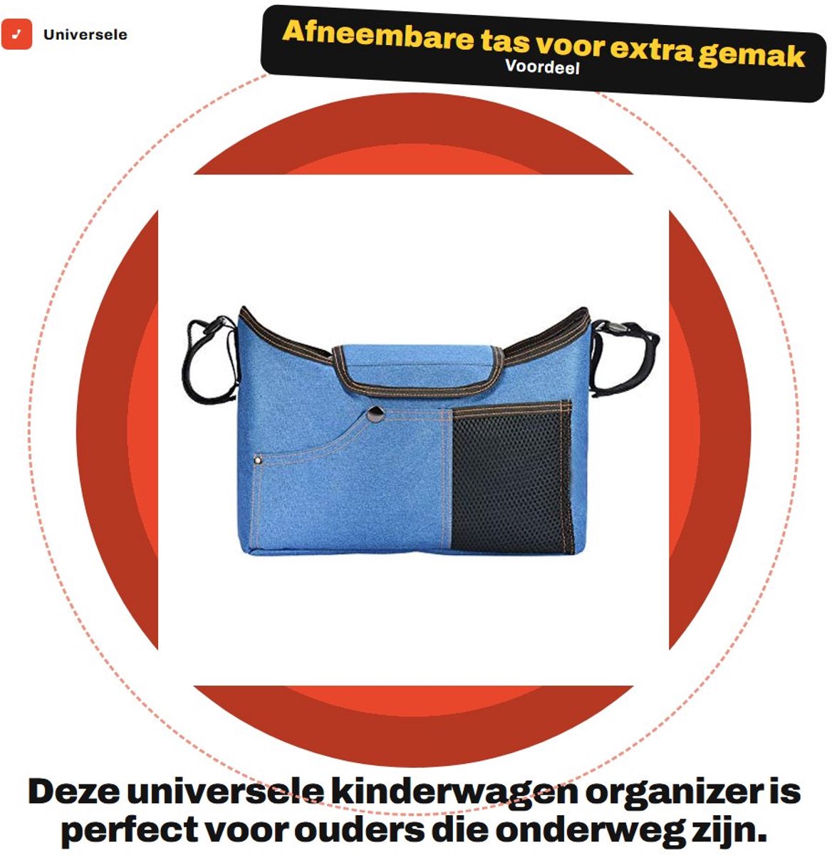 Dailygoods - Universele Kinderwagen Organizer met Luieropslag en Zakken