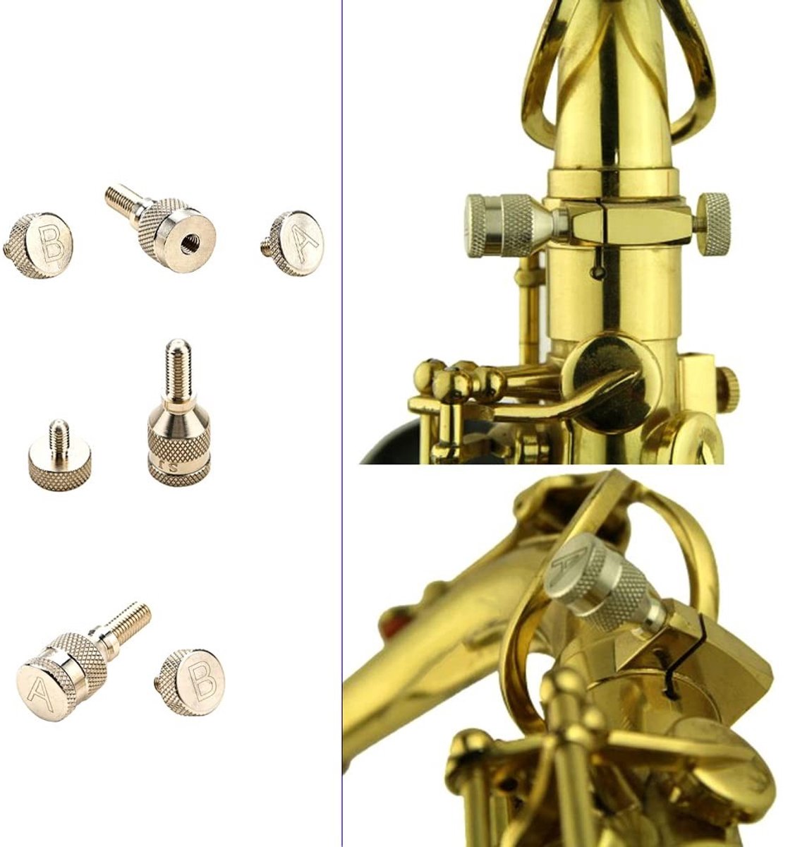 Dailygoods- Saxofoon Hals Aanhaalschroeven - Koper-Nikkel - 5mm Draaddiameter - Vervangend Accessoire - Eenvoudig te Installeren - Compatibel met Meeste Modellen - Saxofoondelen