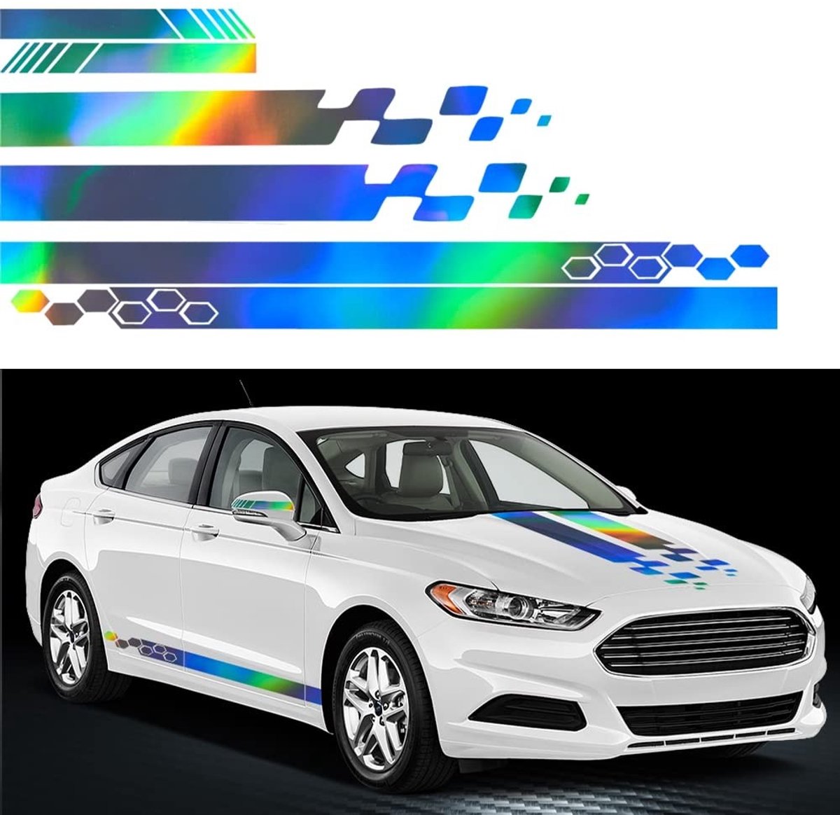 Dailygoods- Autostickers Beschermend - Vinyl Stickers - Achteruitkijkspiegel Stickers - Motief Stickers - Auto Decoratie - Waterdicht en Duurzaam - Autobelettering