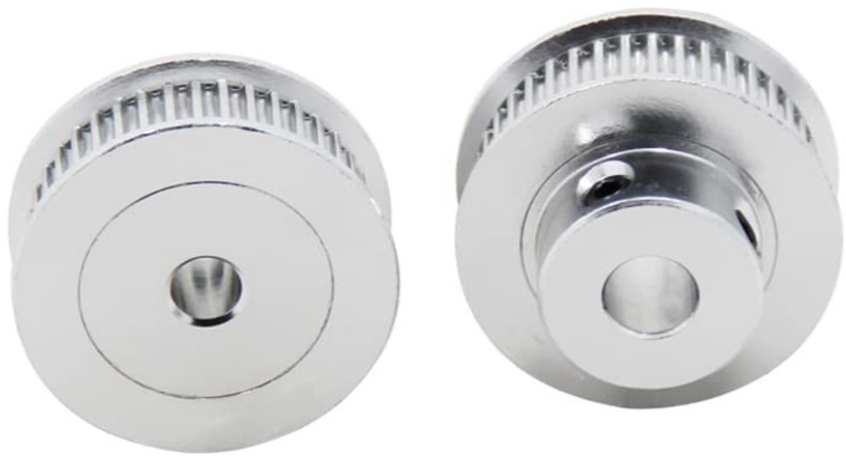 Dailygoods- Zahnriemenscheibe 2-Stuks - GT2 Pulley - Breedte 6mm - Tanden 40 - Binnenboorgat 6.35mm - Geschikt voor 3D Printer