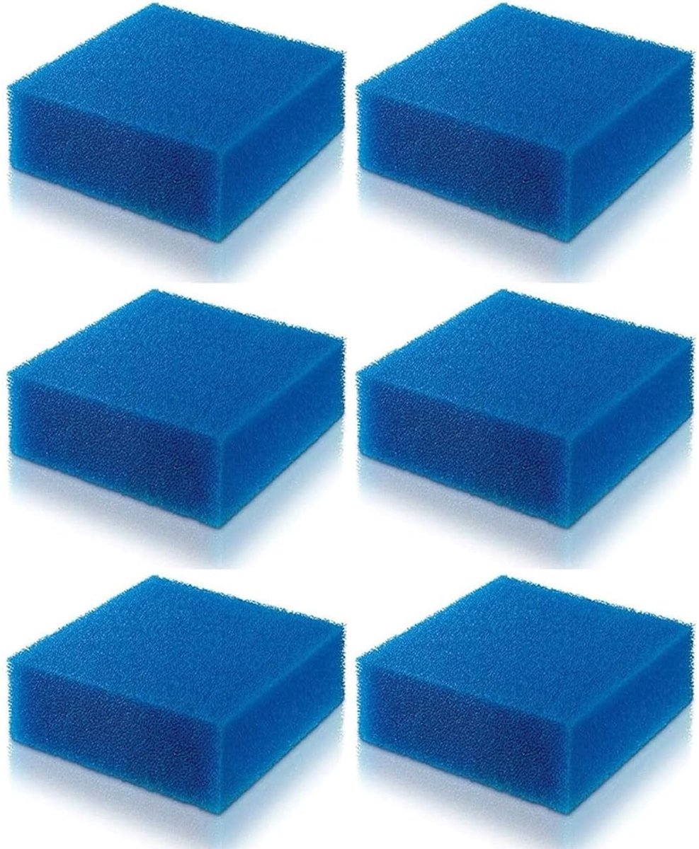 Dailygoods- Filterwatten Fijn - Filtermateriaal Aquarium - Vervangingsinterval 3/9 maanden - Geschikt voor Bioflow 3.0 - 6 Stuks - 9,5 x 9,5 x 4,5 cm