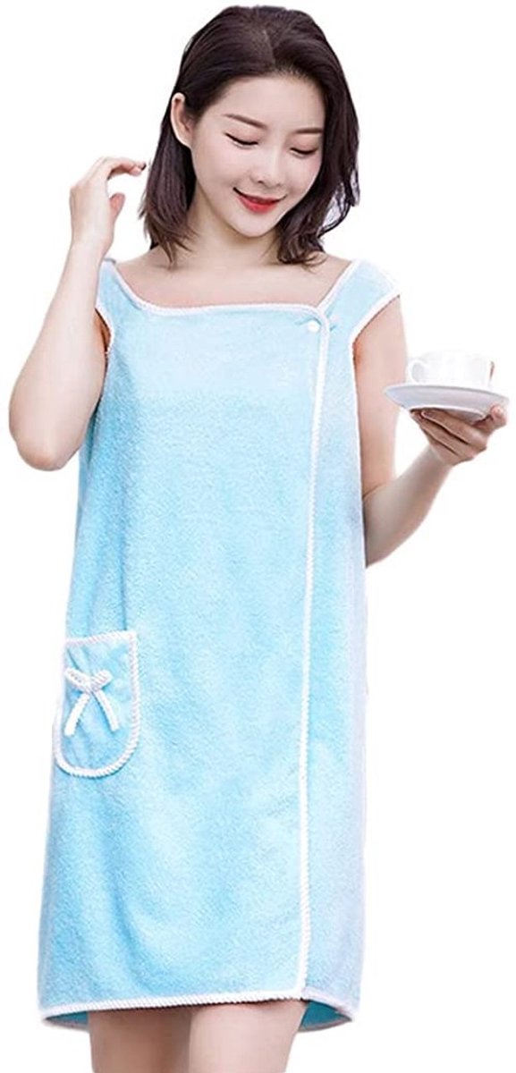 Dailygoods- Saunakilt Dames - Verstelbare Badjas met Zak - 80 x 140 cm - Sauna-Sarong - Katoen - Comfortabele Huiskleding