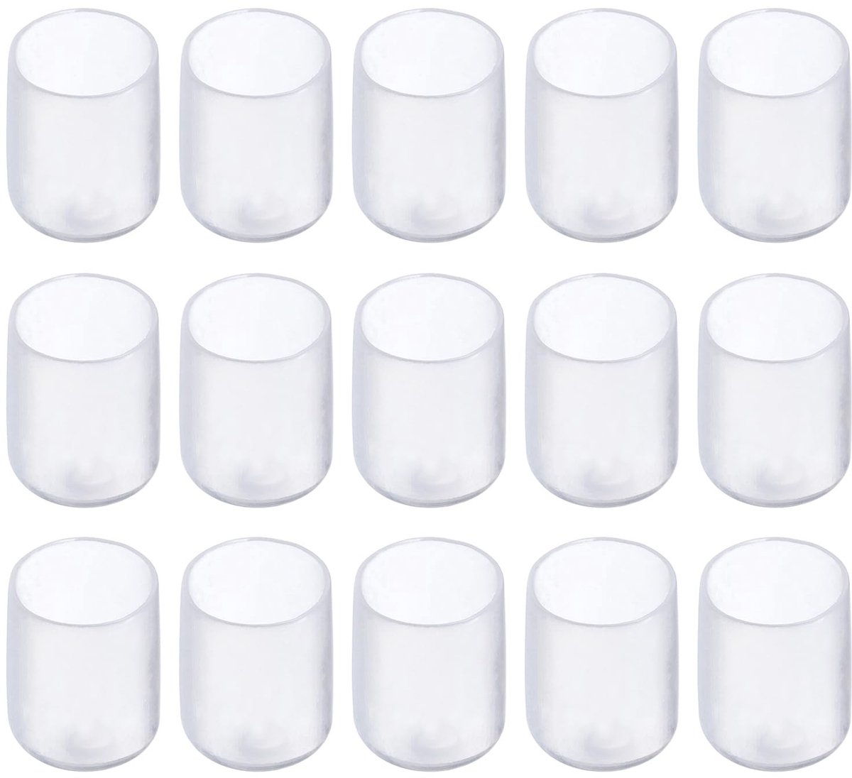 Dailygoods- Eindkappen 15 Pack - Rubber Beschermkap - Schroefdraad Protector - Transparant - 12mm Binnendiameter - Slijtvast Materiaal