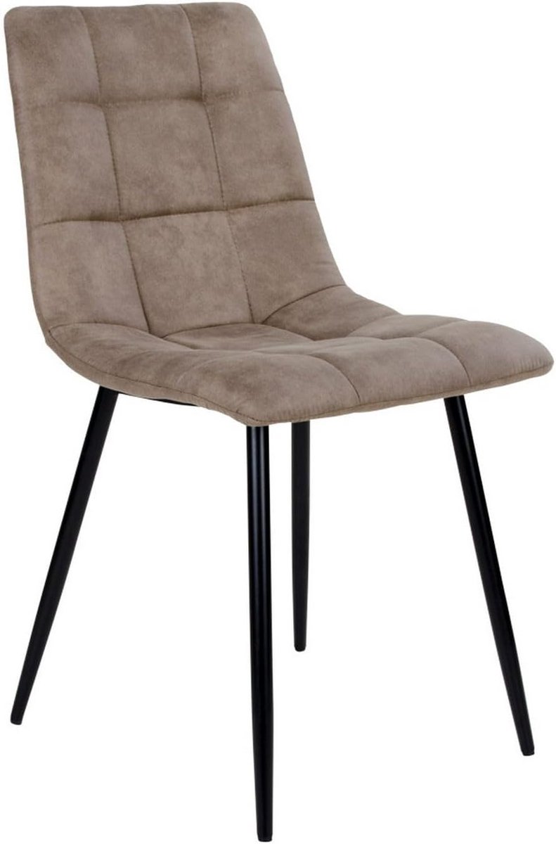Eettafelstoel Microvezel - Stoel Zwart - Comfortabel Zitten - Lichtgewicht Ontwerp - H86cm