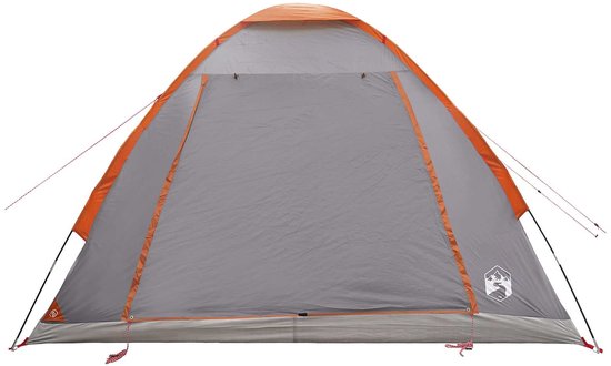 vidaXL - Kamperen - tent - Grijs - en - Oranje - 4-persoons - Polyester - en - Staal van Vidaxl — afbeelding 4