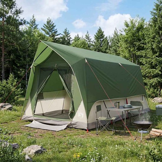 vidaXL - Tunneltent - met - dak - Groen - 8-persoons - Polyester - en - Staal van Vidaxl — afbeelding 3