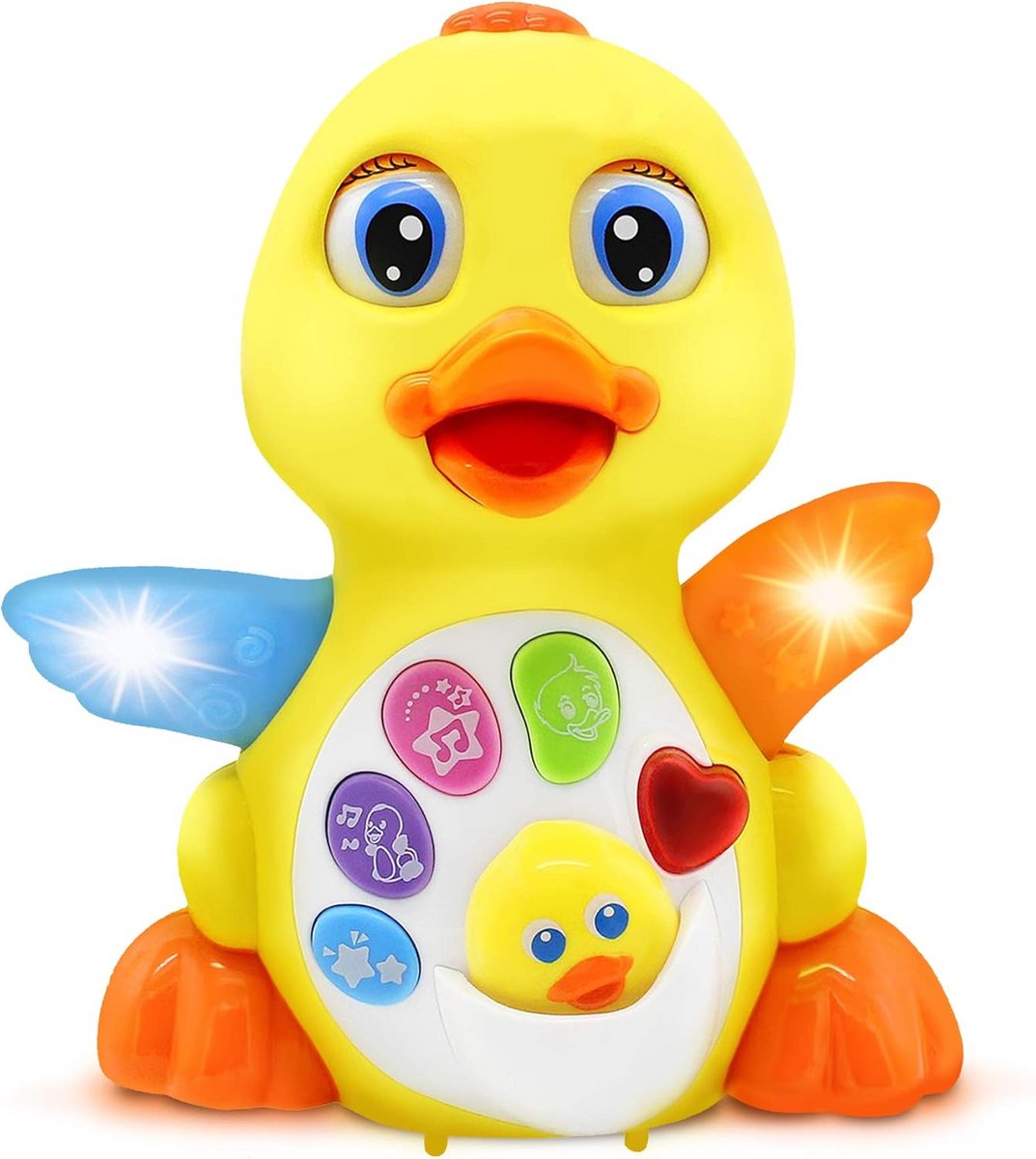 Dansende Eend Speelgoed - Muziek Eendje - Baby Ontwikkeling - Licht en Geluid - 167 cm - Geel
