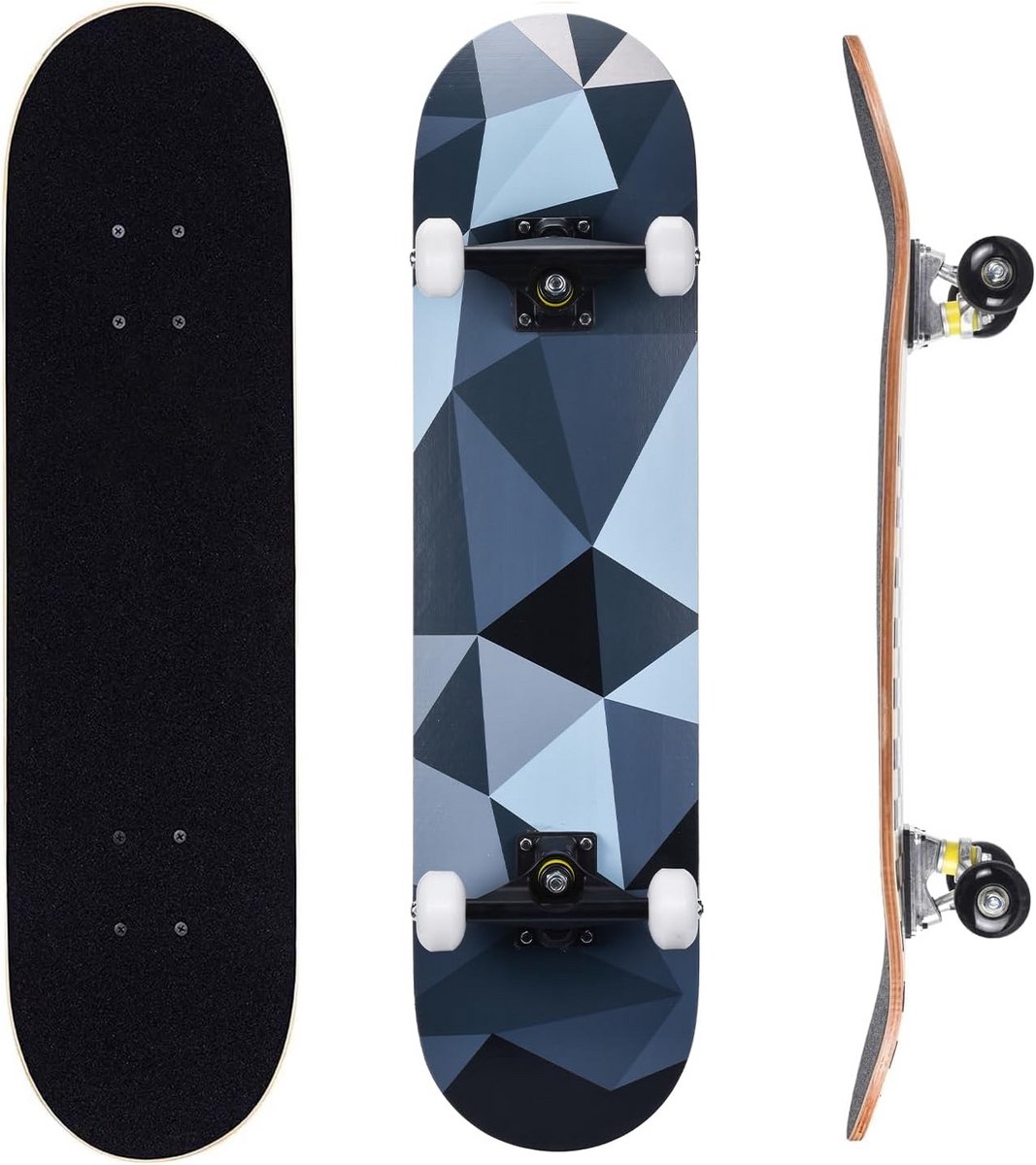 Compleet Skateboard Beginnersboard Straat cruisen 7-laags esdoorn dek 80 x 20 cm Met patroon