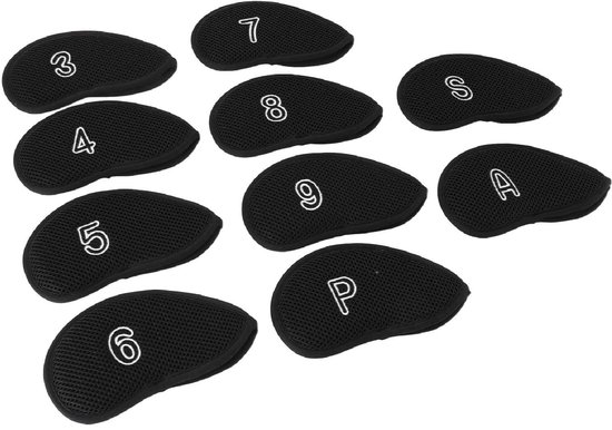 Dailygoods- Golfclub Hoofdomslag Ademend Nylon - Golfijzeren Covers - 10 Stuks - Lichtgewicht - Haak/Lussluiting - Geschikt voor Toernooien - Golfclubcovers van Dailygoods — afbeelding 5