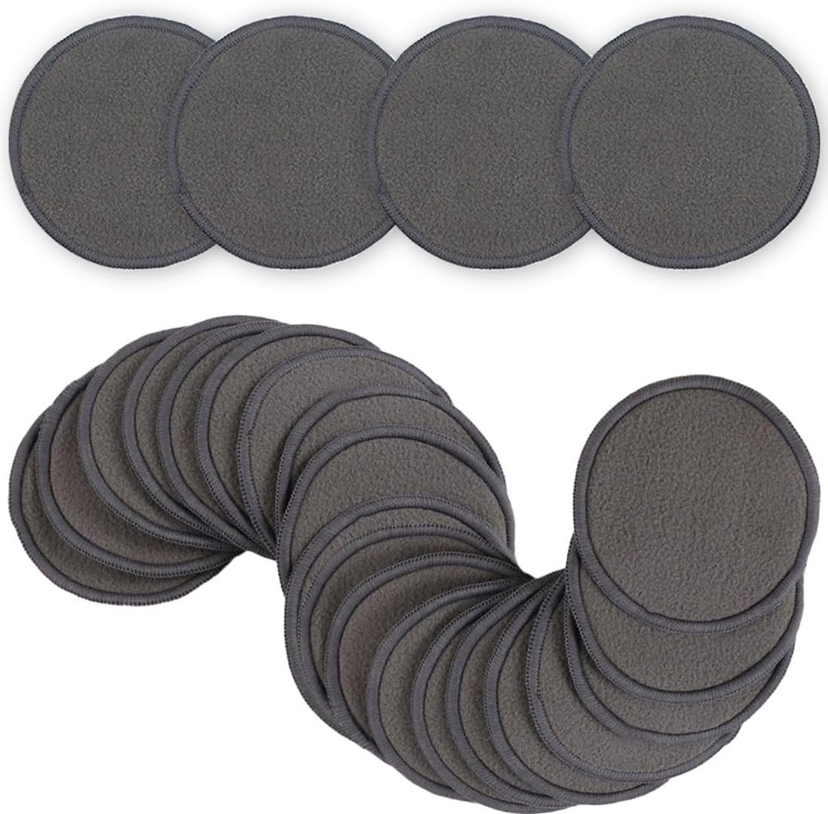 Make-up Pads - Herbruikbare Pads - Gezichtsreiniging - Bamboo Charcoal - 24 Stuks - Zwart