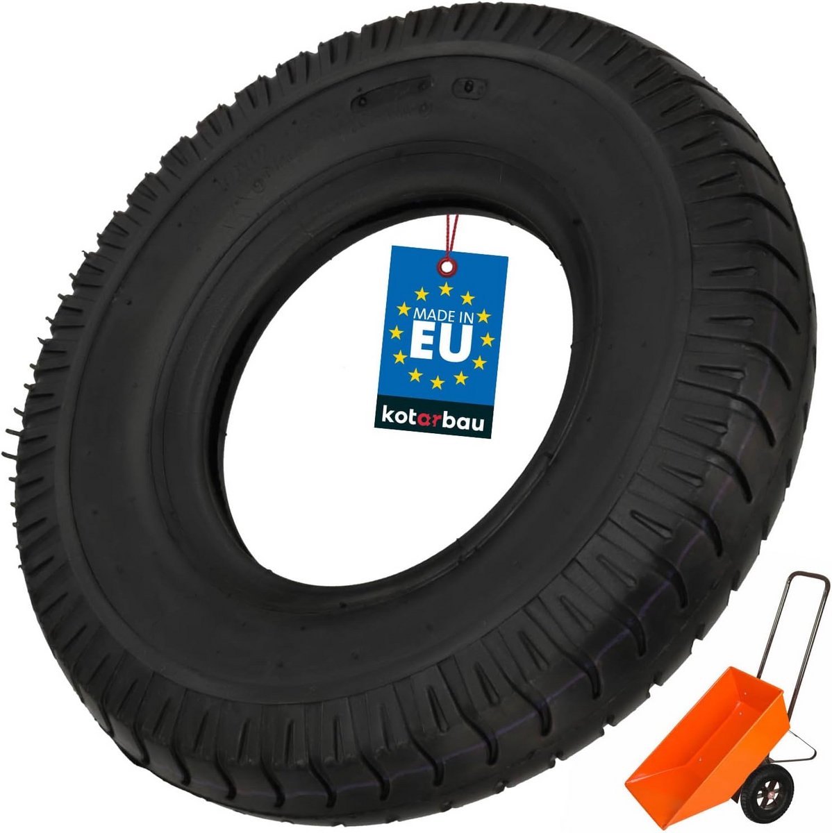 Kruiwagenwiel - Vervangwiel - Terrein Gebruik - Massief Rubber - 41 cm - Zwart