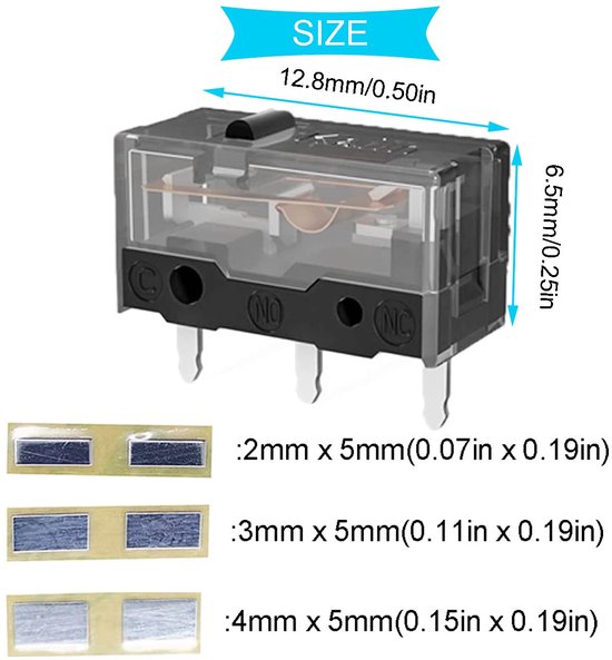 Muis Schakelaar Set - Micro Switches - Muis Reparatie - Gouden Contacten - 6 Stuks - Zilver — afbeelding 2