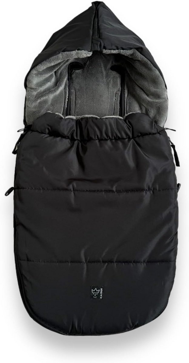 Babyschaalvoetenzak - Babyzitje deken - Baby comfort - Aantrekbaar tot capuchon - 53 x 40 cm - Zwart