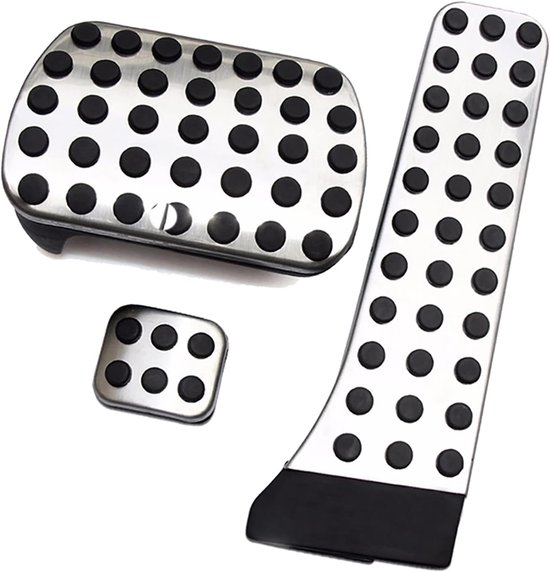 Set van 3 Antislip RVS Pedaal Opzetstukken voor diverse modellen: Rem en Gaspedaal — afbeelding 3