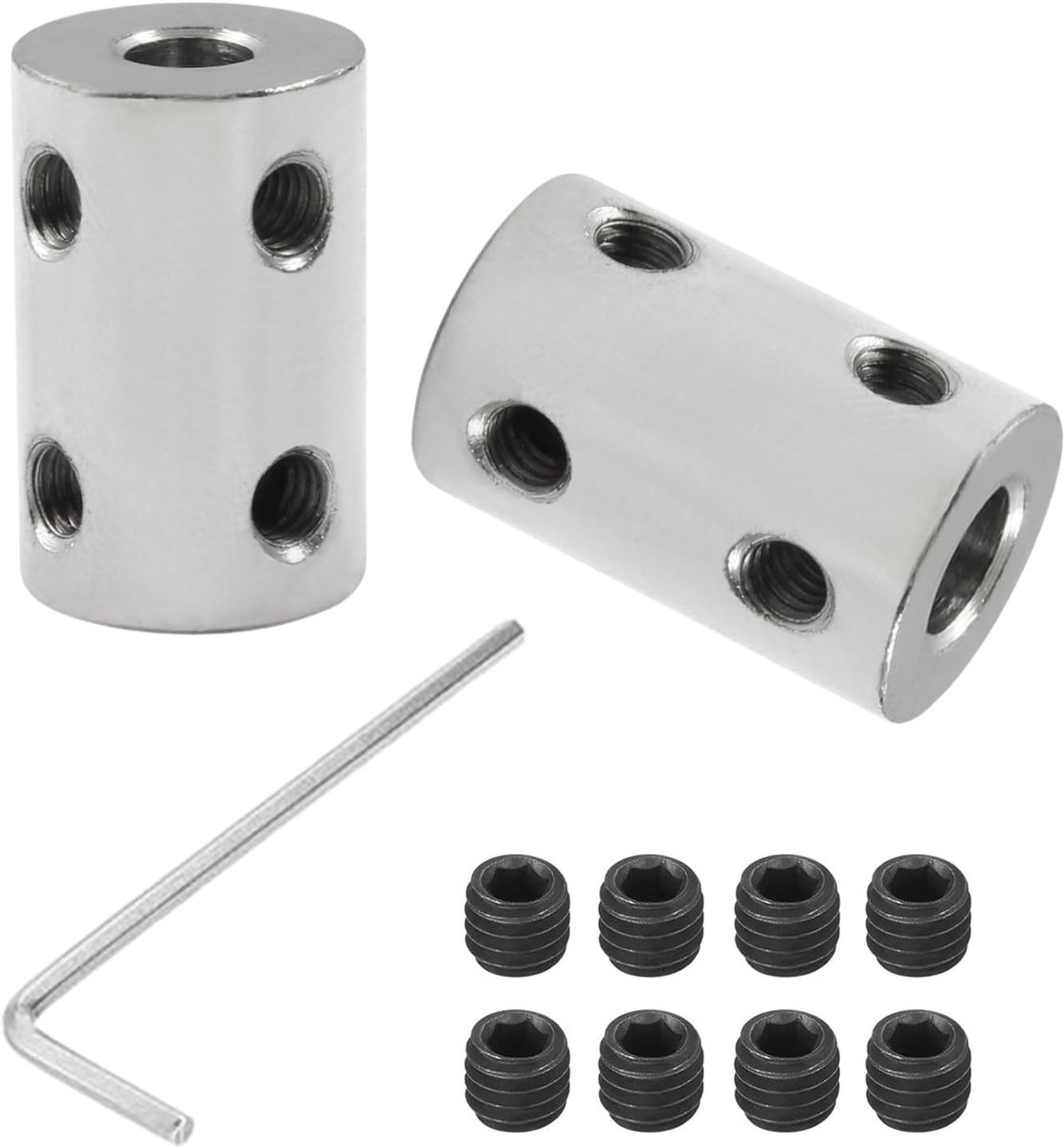 Dailygoods- Starre Koppeling - Stijve Koppeling - Askoppeling - Motorverbinder - Koolstofstaal - 2 Stuks - Corrosiebestendig