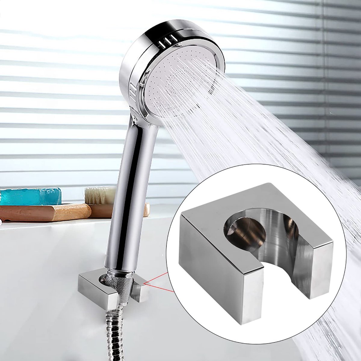 Dailygoods- Douchekophouder Massief Koper - Wandmontage - Stevige Douchekophouder - Waterdicht - Hoge Hittebestendigheid - Inclusief Montagekits - Douchebeugel