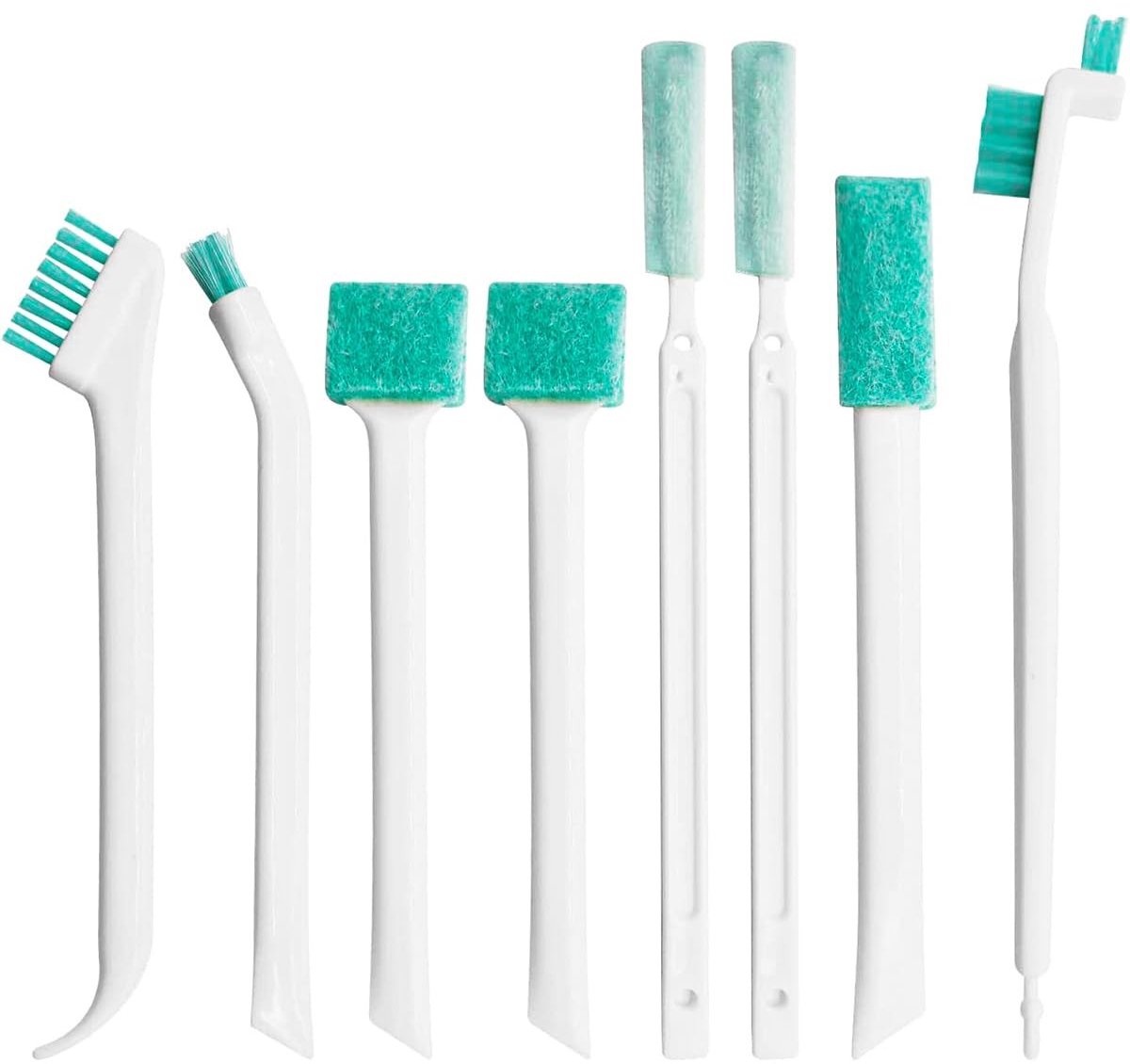 Dailygoods- Schoonmaakborstel Set van 8 - Spleetreinigingsborstel - Detailborstel - Keuken/Badkamer - Hoogwaardig ABS - Sterk en duurzaam - Reinigingsborstel