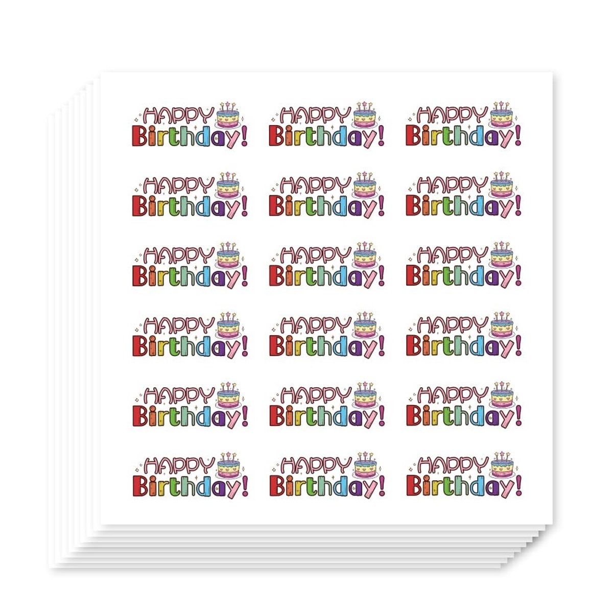 Dailygoods- Planner-Stickers 360 Stuks - Woordstickers - Happy Birthday-Thema - Decoratie - Plakboek - Knutselen - Zeehondenthemafeest