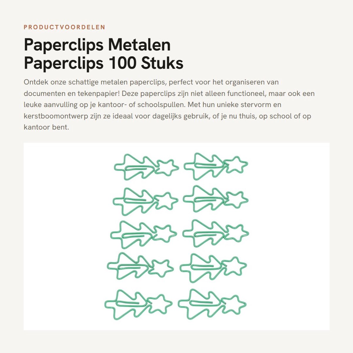 Dailygoods- Paperclips 100 Stuks - Gevormde Paperclips - Metalen Klemmen - Lichtgewicht en Draagbaar - Geschikt voor Thuis en Kantoor - Duurzaam Gebruik