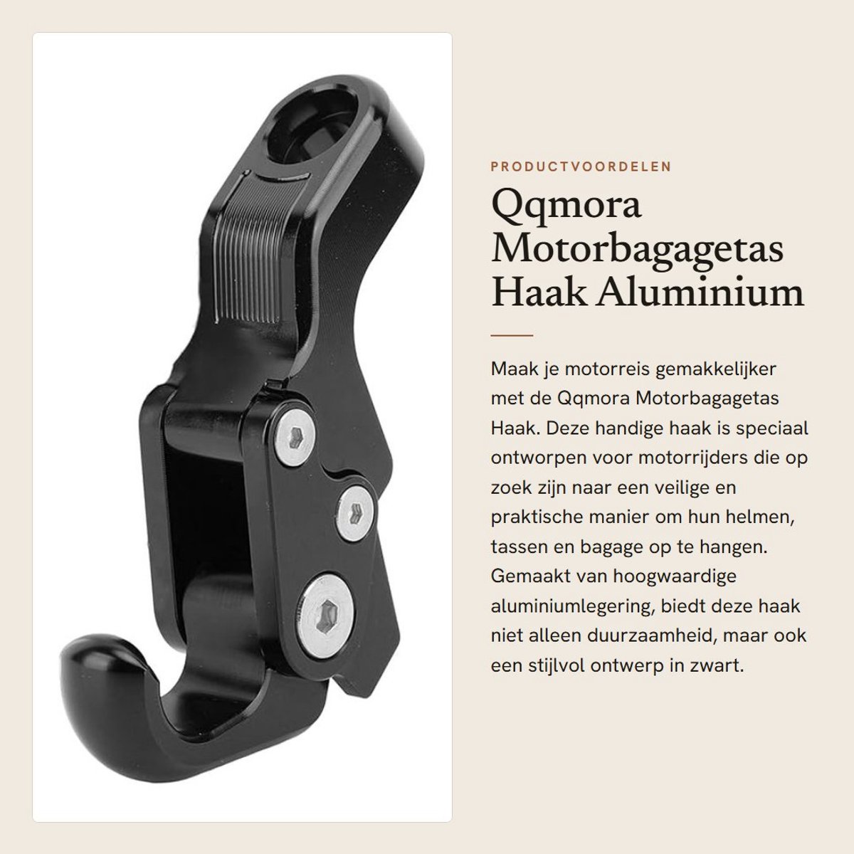 Dailygoods- Motorbagagetas Aluminium Legering - Helmhaak - Rijaccessoires - Eenvoudige Installatie - Duurzaam - Compatibel met C400GT/C400X/CE04 - Bagagehaak
