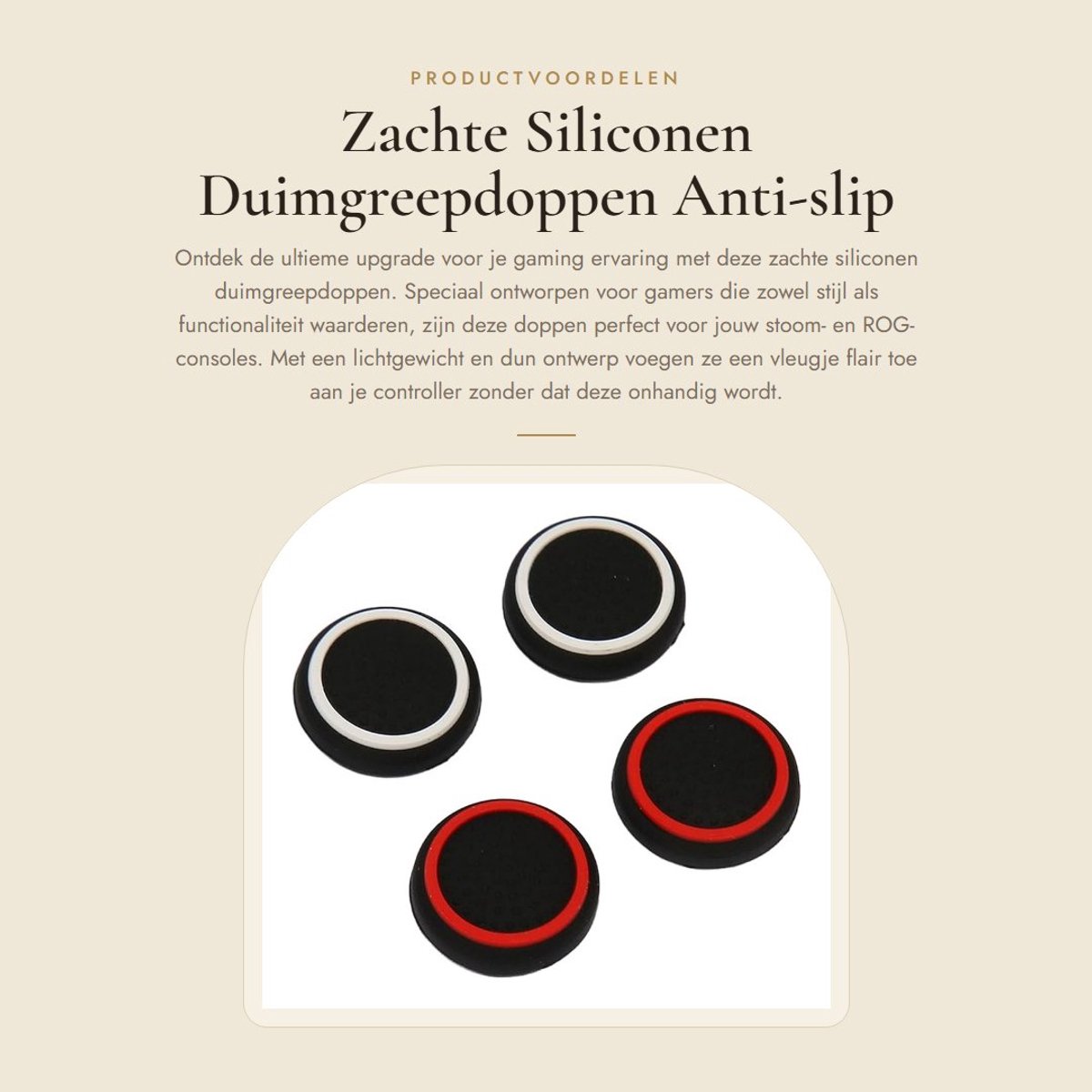 Dailygoods- Duimgreepdoppen 4 Stuks - Antislip - Zachte Siliconen - Joystickdoppen - Verbeterde Grip - Lichtgewicht Ontwerp