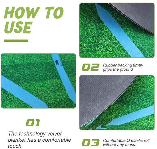 Voetbal Trainingsmat - Voetbal Vaardigheden - Balcontrole Verbeteren - Antislip & Geruisloos - 90 x 60 cm - Groen — afbeelding 5