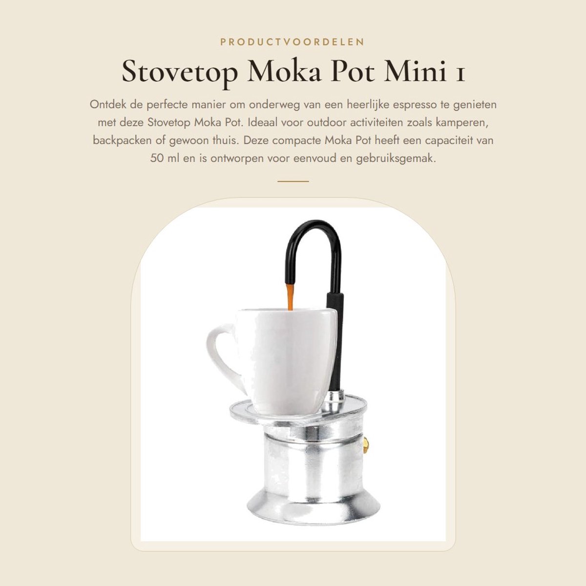 Dailygoods- Moka Pot Mini 1 Cup 50ML - Koffiezetapparaat - Italiaanse Stijl - Draagbare Espresso Pot - Hoogwaardig Roestvrij Staal - Eenvoudig in Gebruik