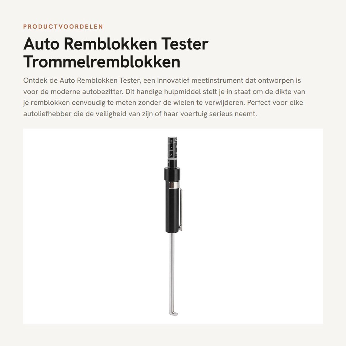 Dailygoods- Remblokken Tester Tijdbesparend - Diktemeter - Meetinstrument - Automotive - Voor Remblokken - Basisplaat 6 mm - Remblokdiktemeter