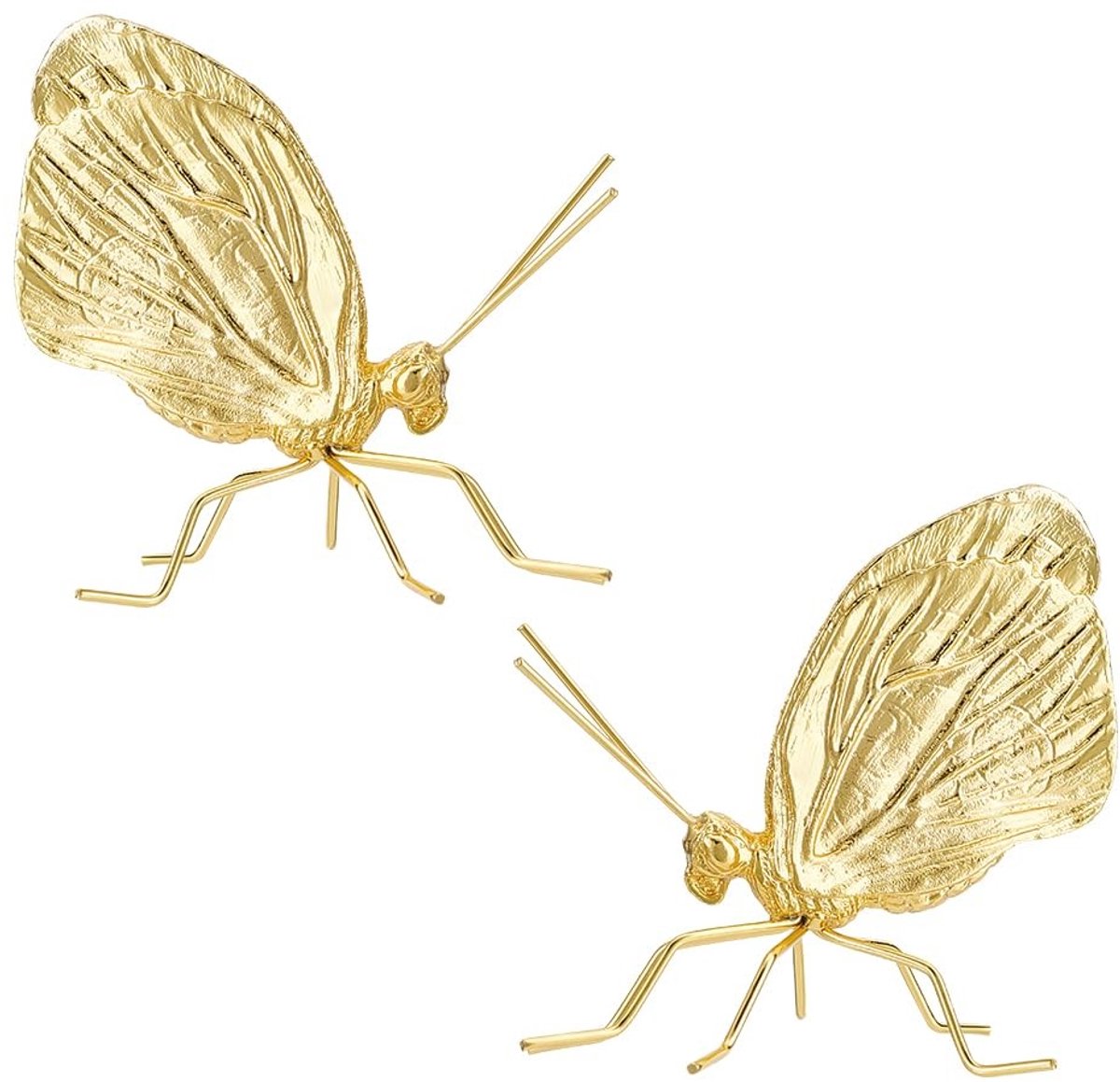 Dailygoods - Mini Gouden Vlinder Standbeeld - 3D Insect Beeldje - Desk Ornament - Goud - Vlinder Sculptuur - Perfect voor Dressoir en Bureau