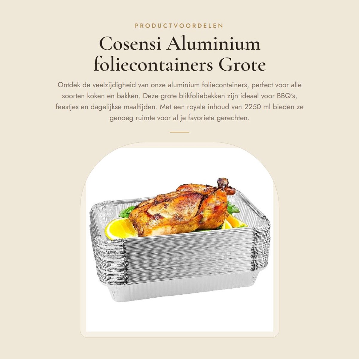 Dailygoods- Aluminium Foliecontainers 25 Pack - 31 x 20 x 5 cm - 2250 ml - Zilver - Geschikt voor BBQ/Koken/Bakken - Temperatuurbestendig tot 500 Fahrenheit - Foliebakken