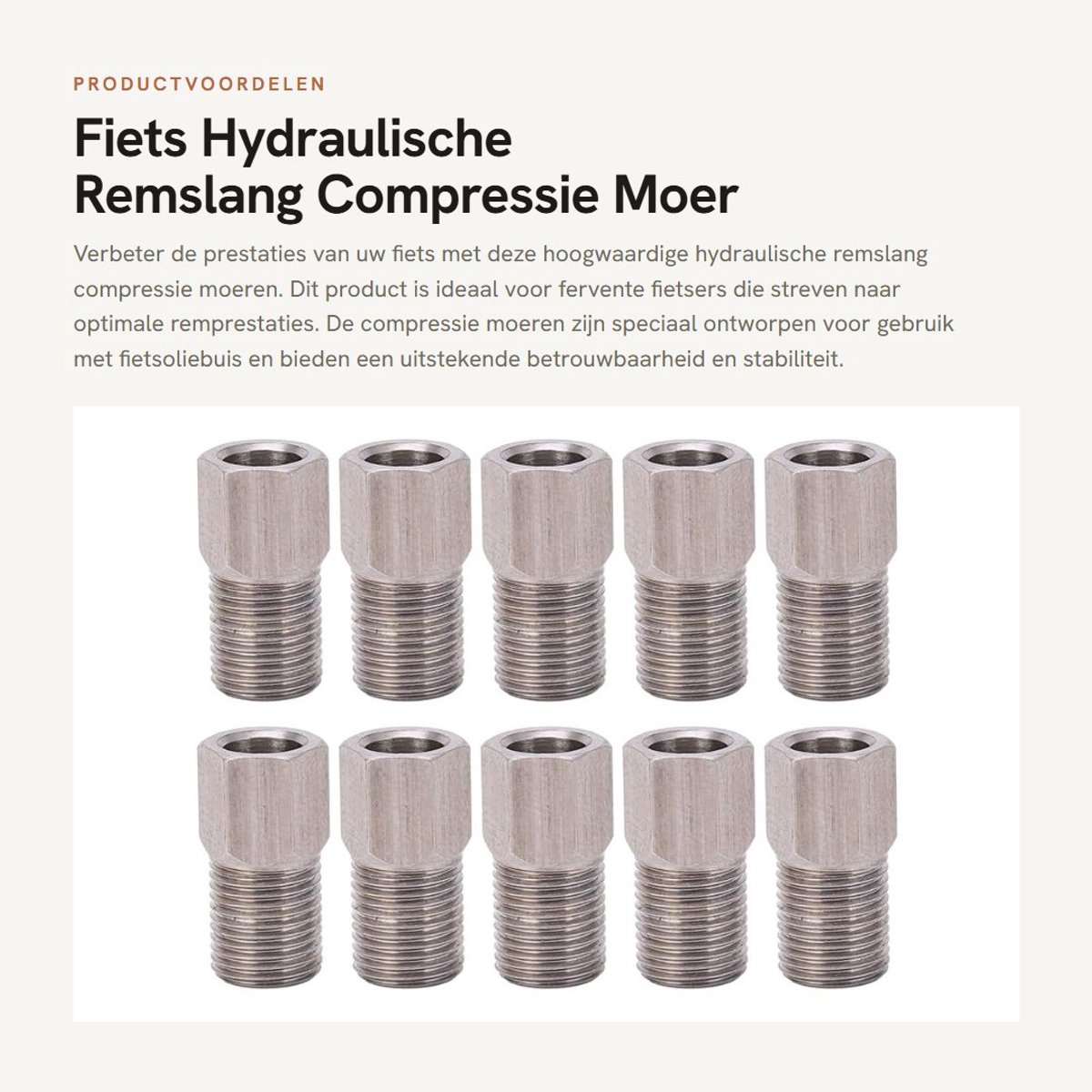 Dailygoods- Remslang 10 Stks - Hydraulische Slang - Compressiemoer 8mm - Roestvrij Staal - Lichtgewicht - Hoge Betrouwbaarheid - Fietsonderdelen