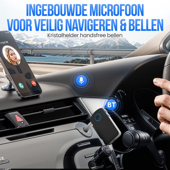 Strex Bluetooth Receiver Auto AUX - 3.5mm Adapter met Handsfree Bellen - BT 5.4 - Bluetooth Ontvanger