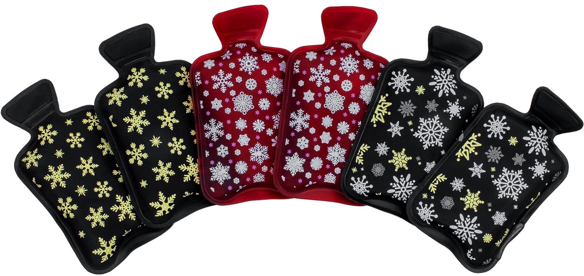 Dailygoods- Handwarmers Herbruikbaar - Set van 6 Stuks - Zakwarmers - Warmwaterkruik - Winteraccessoire - Sneeuwvlokkenmotief - Houdt Warmte Tot 1 Uur