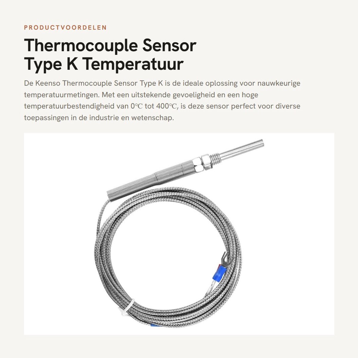 Allecto - Thermocouple Sensor Type K - Temperatuur Controller 0-400°C