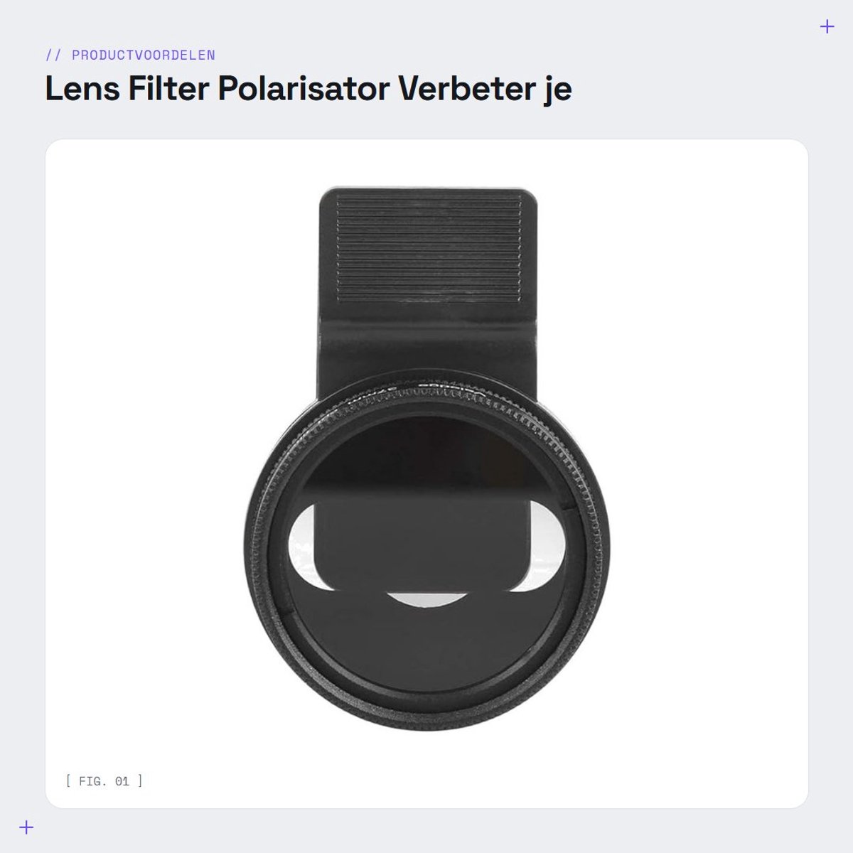 Dailygoods- Lensfilter Polarisator 37 mm - Clip Lens - Mobiele Telefoon - Vermindert Reflecties - Verbeterde Beeldkwaliteit - Kunststof/Aluminium - Camera Filter