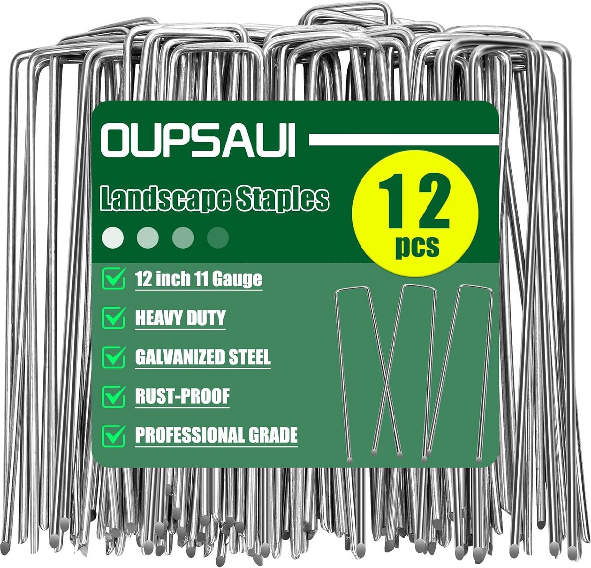 Landschap Nietjes Stakes - Tuin Metalen Staken - Tuin Organisatie - Verstelbare Breedte - 12 Stuks 30 Cm - Gegalvaniseerd
