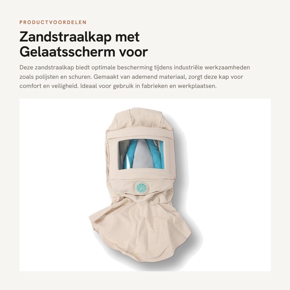 Dailygoods- Zandstraalkap Ademend - Zandstraalhelm - Hoofdbeschermingsuitrusting - Gelaatsscherm - Antisplash - Canvas/PC Materiaal